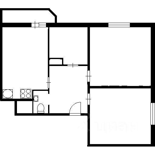 Планировка этой квартиры по данным Циан