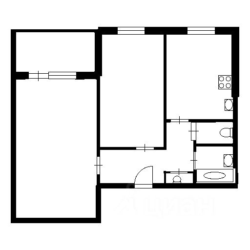Планировка этой квартиры по данным Циан