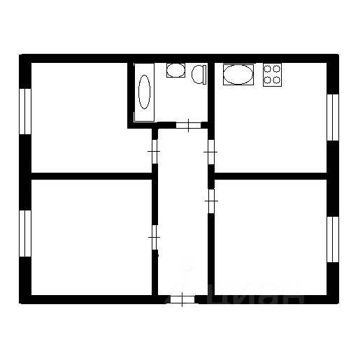 Планировка этой квартиры по данным Циан