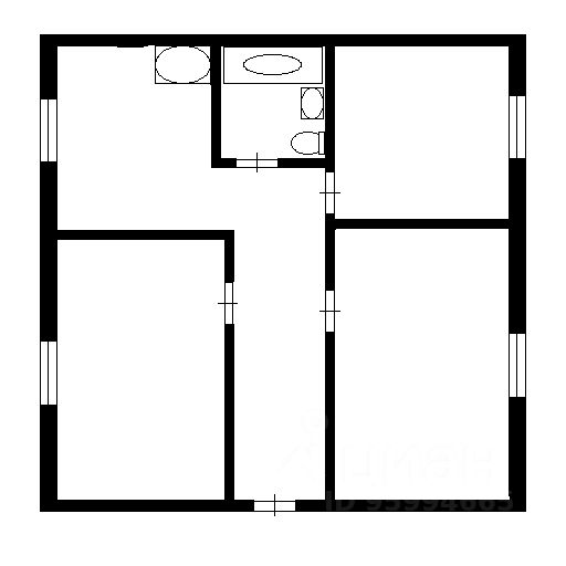 Планировка этой квартиры по данным Циан