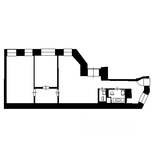 Планировка этой квартиры по данным Циан