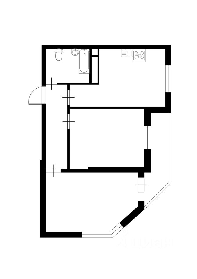 Планировка этой квартиры по данным Циан