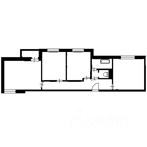 Планировка этой квартиры по данным Циан