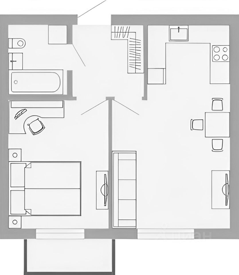 Планировка этой квартиры по данным Циан