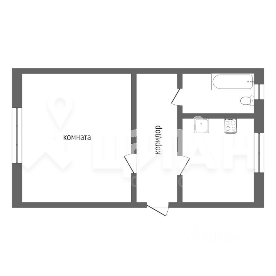 Планировка этой квартиры по данным Циан