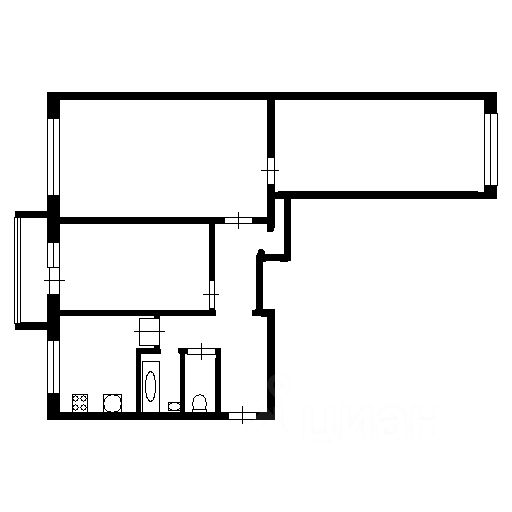 Планировка этой квартиры по данным Циан