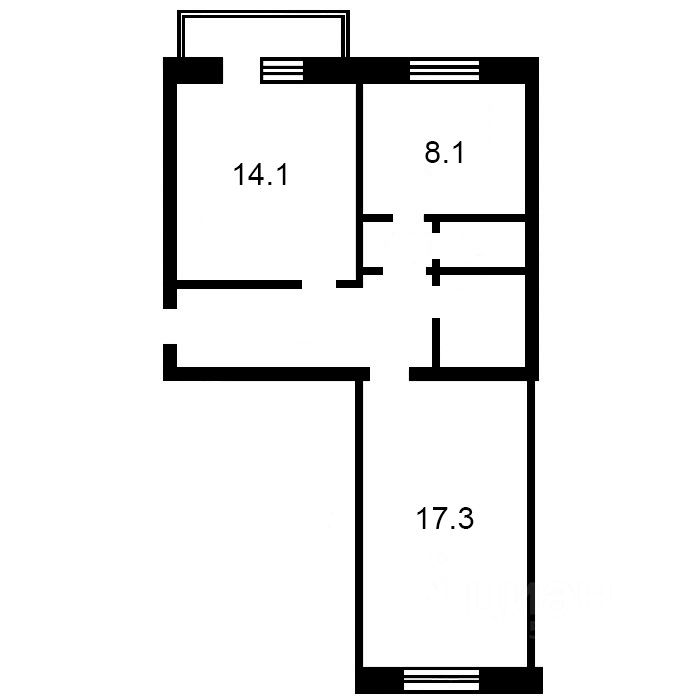 Планировка этой квартиры по данным Циан