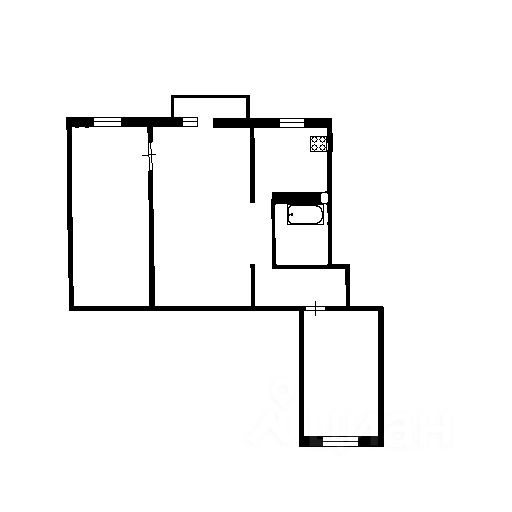 Планировка этой квартиры по данным Циан