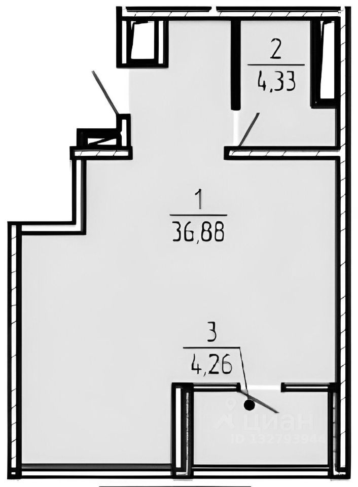 Планировка этой квартиры по данным Циан