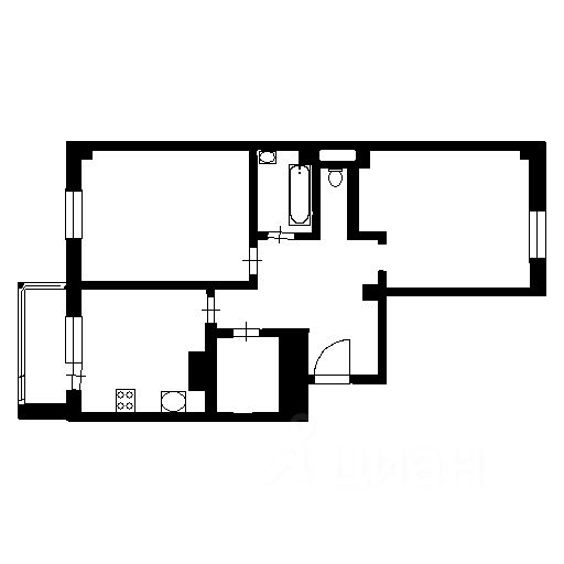 Планировка этой квартиры по данным Циан