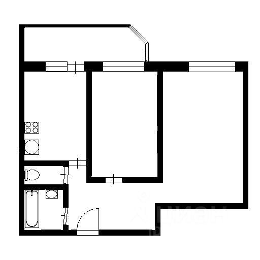 Планировка этой квартиры по данным Циан