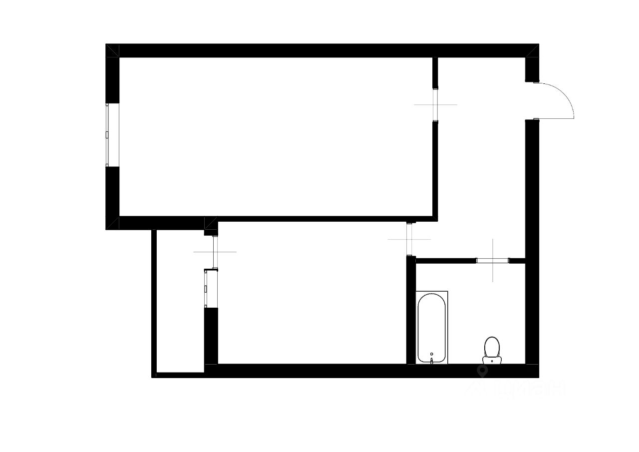 Планировка этой квартиры по данным Циан