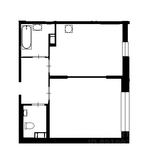 Планировка этой квартиры по данным Циан