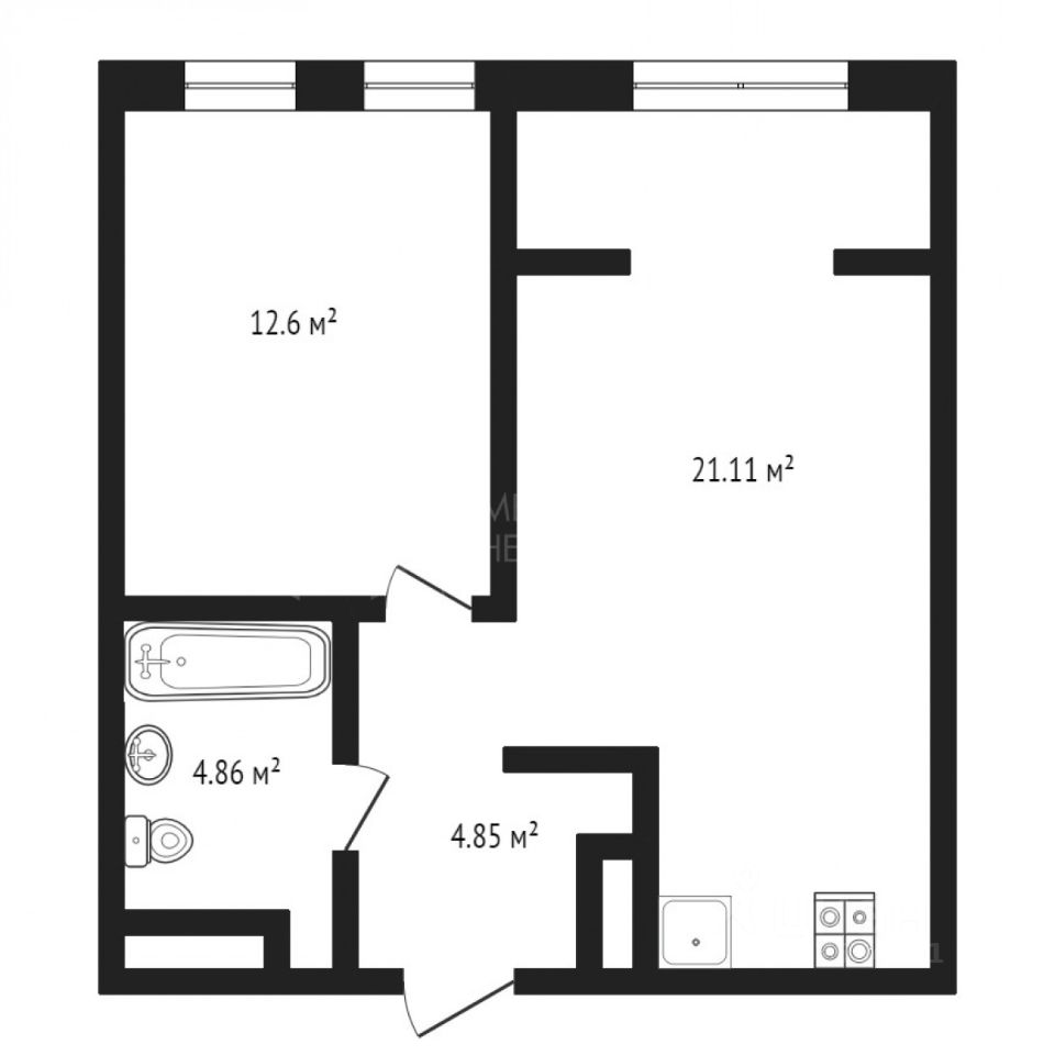 Планировка этой квартиры по данным Циан