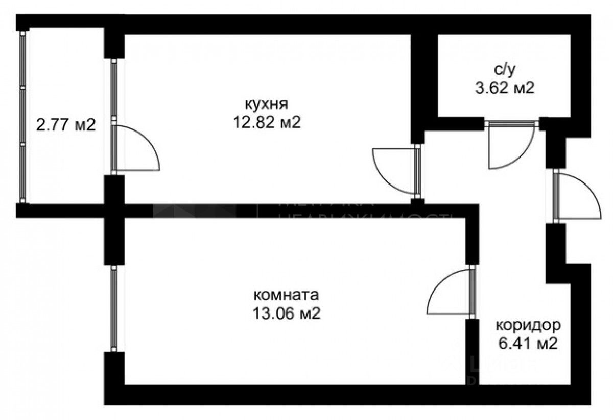 Планировка этой квартиры по данным Циан