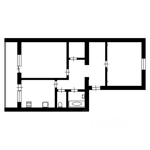 Планировка этой квартиры по данным Циан