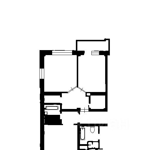 Планировка этой квартиры по данным Циан