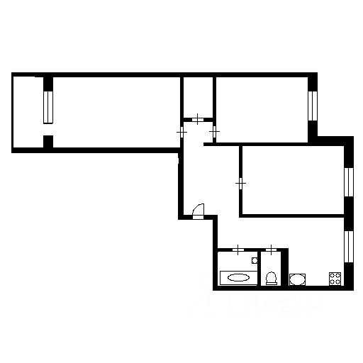 Планировка этой квартиры по данным Циан
