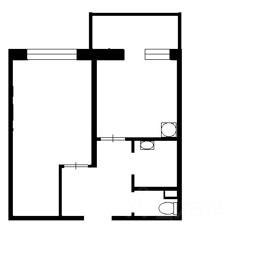 Планировка этой квартиры по данным Циан
