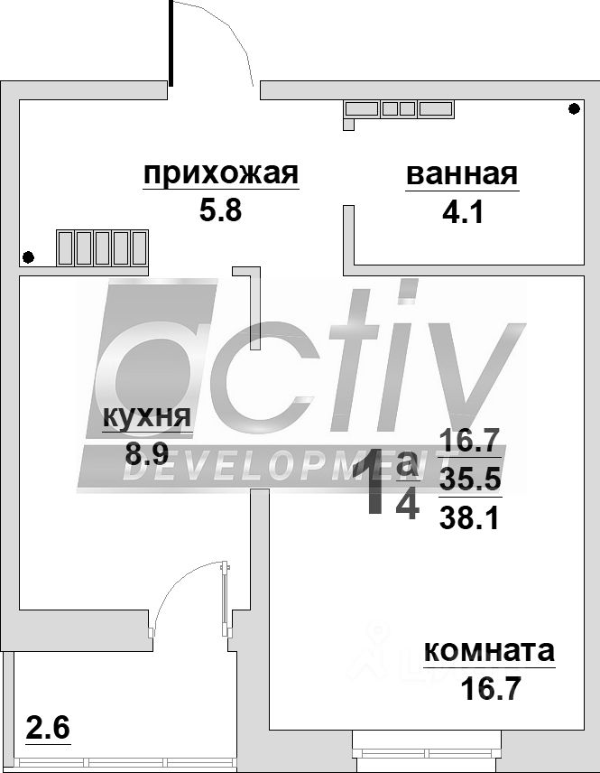 Планировка этой квартиры по данным Циан