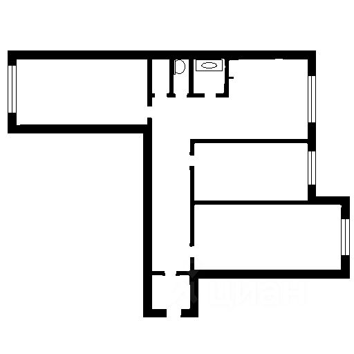 Планировка этой квартиры по данным Циан
