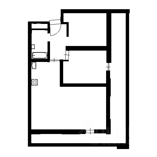 Планировка этой квартиры по данным Циан