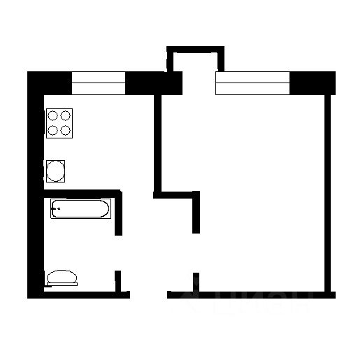 Планировка этой квартиры по данным Циан