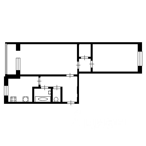 Планировка этой квартиры по данным Циан