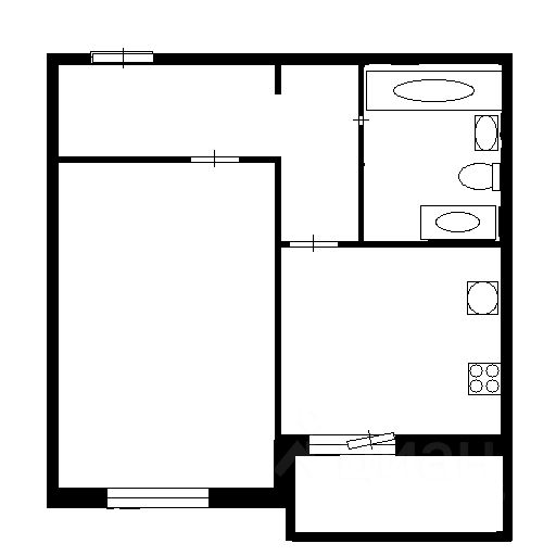 Планировка этой квартиры по данным Циан