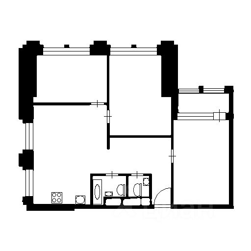 Планировка этой квартиры по данным Циан
