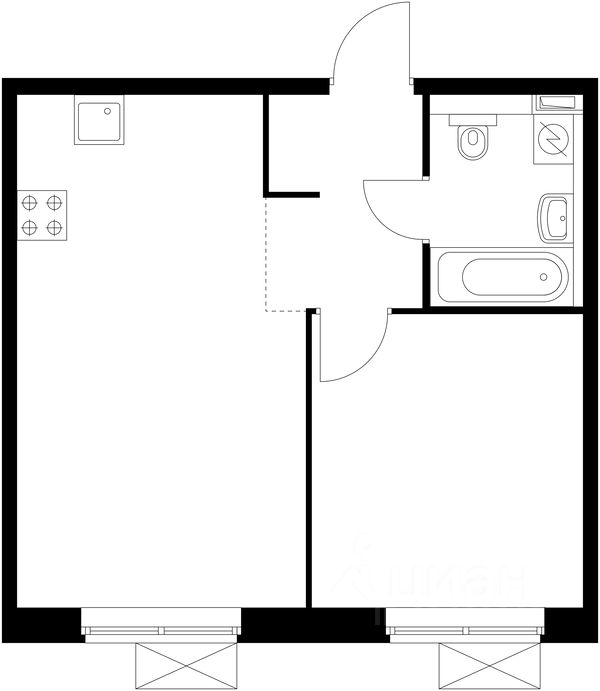 Планировка этой квартиры по данным Циан