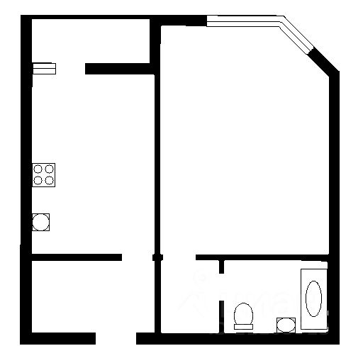 Планировка этой квартиры по данным Циан