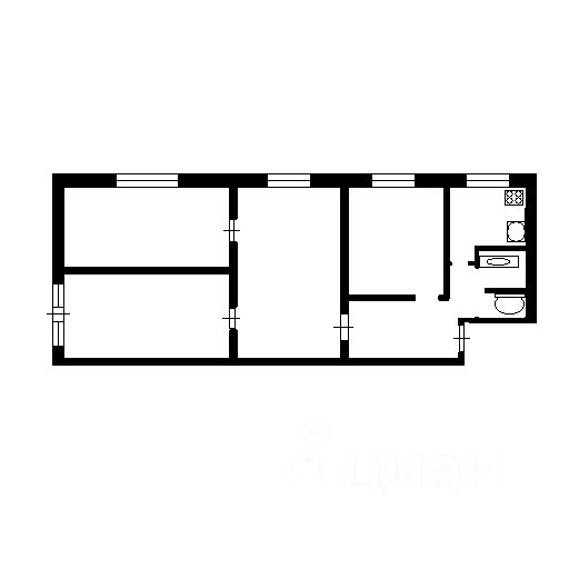 Планировка этой квартиры по данным Циан