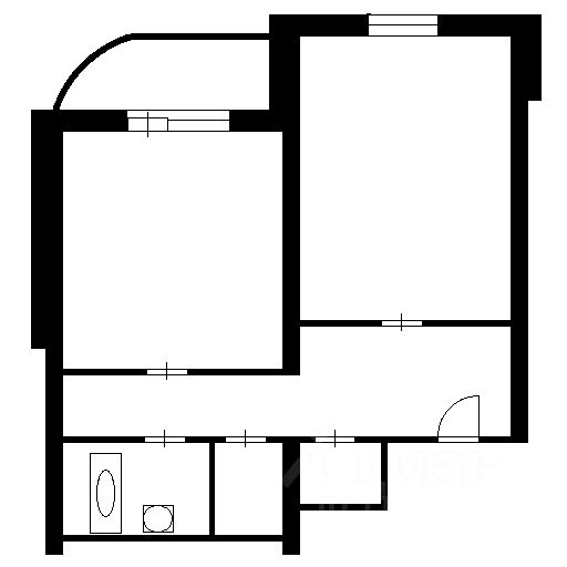 Планировка этой квартиры по данным Циан