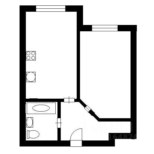Планировка этой квартиры по данным Циан