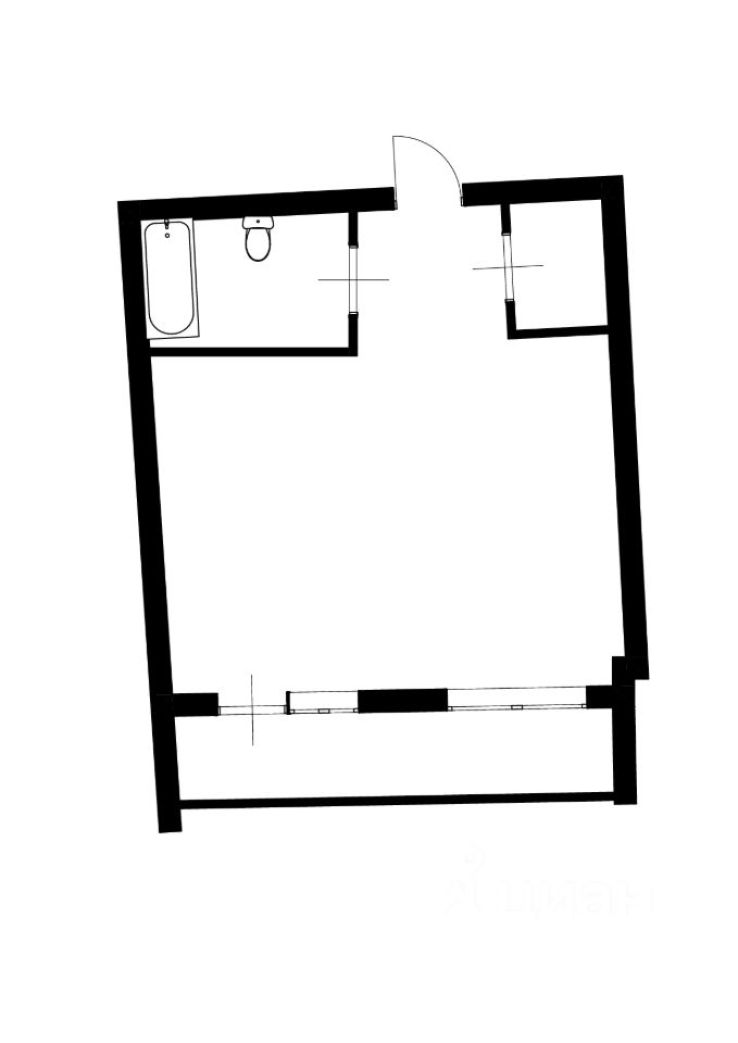 Планировка этой квартиры по данным Циан