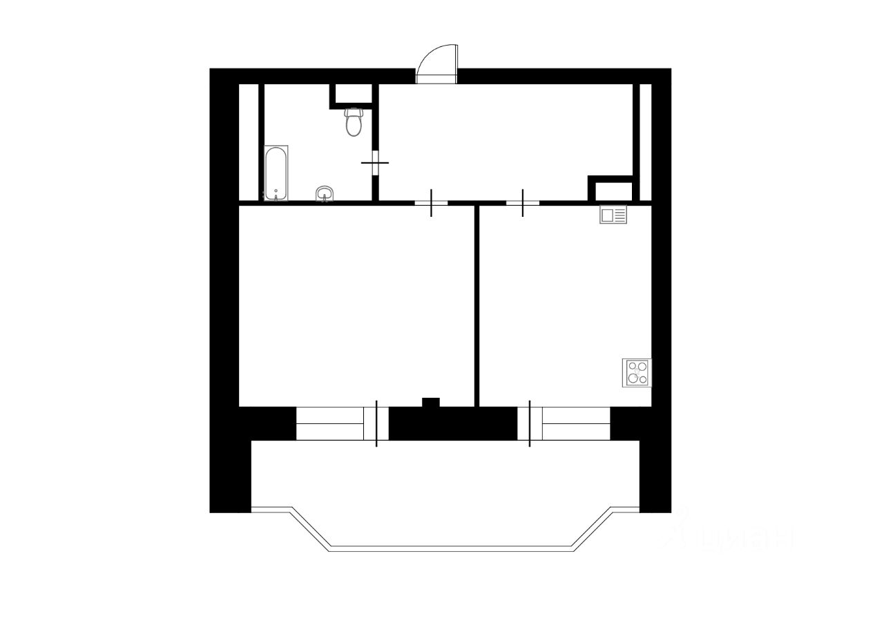Планировка этой квартиры по данным Циан