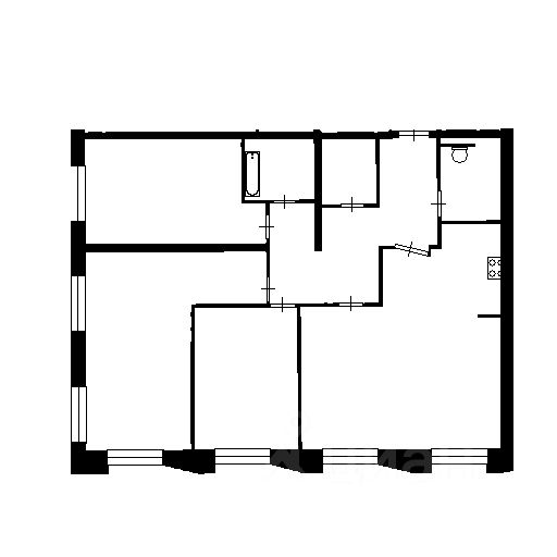 Планировка этой квартиры по данным Циан