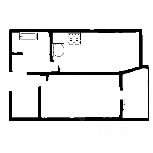 Планировка этой квартиры по данным Циан