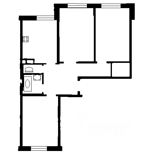 Планировка этой квартиры по данным Циан