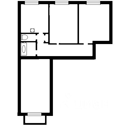 Планировка этой квартиры по данным Циан