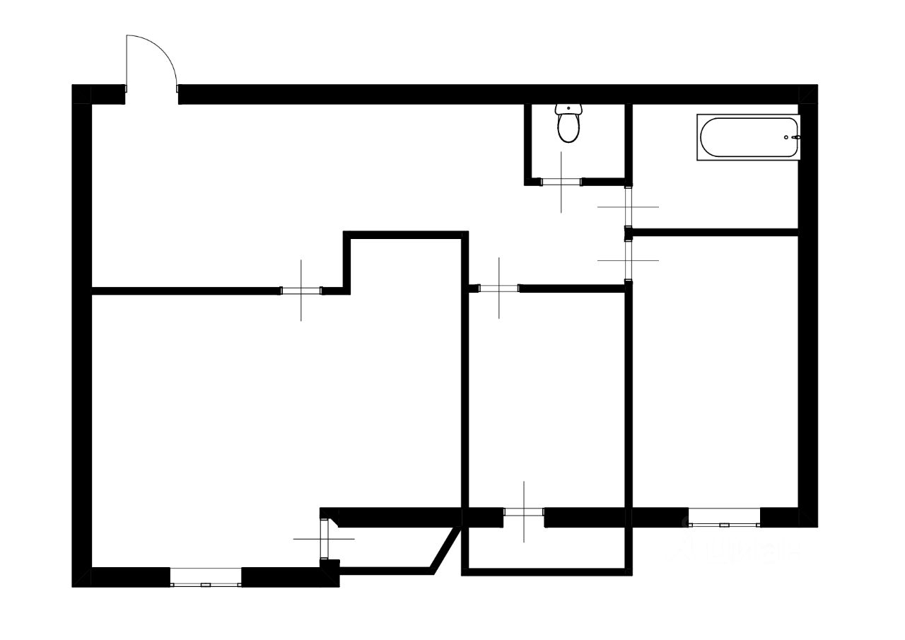 Планировка этой квартиры по данным Циан