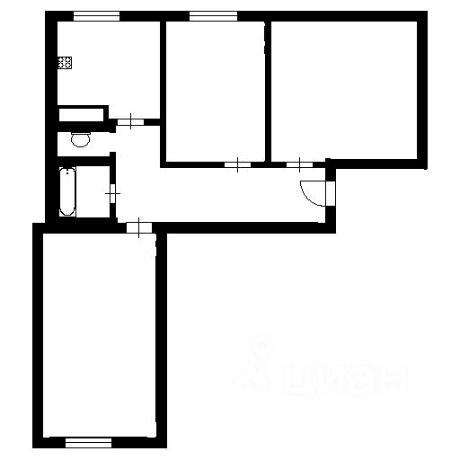Планировка этой квартиры по данным Циан