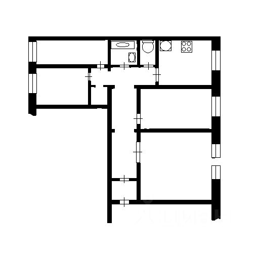 Планировка этой квартиры по данным Циан