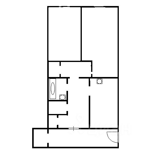 Планировка этой квартиры по данным Циан