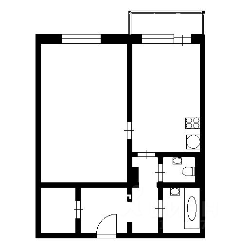 Планировка этой квартиры по данным Циан