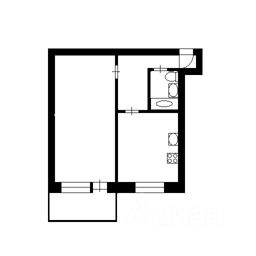 Планировка этой квартиры по данным Циан