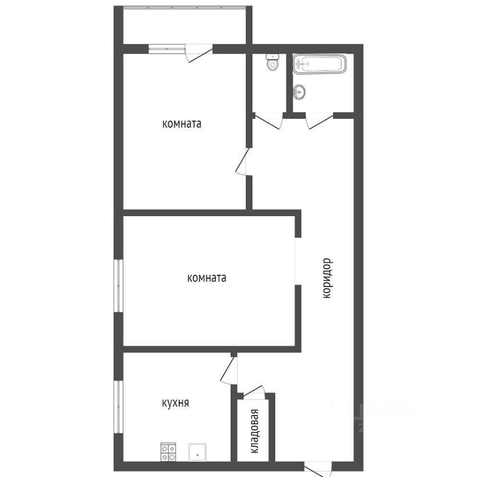 Планировка этой квартиры по данным Циан