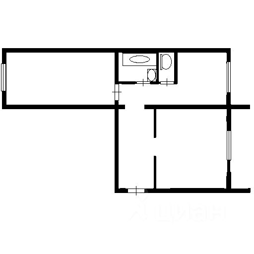 Планировка этой квартиры по данным Циан