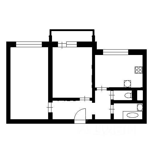 Планировка этой квартиры по данным Циан